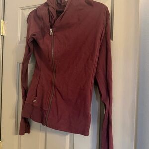 Women's Maroon Asymmetrical Zip Jacket